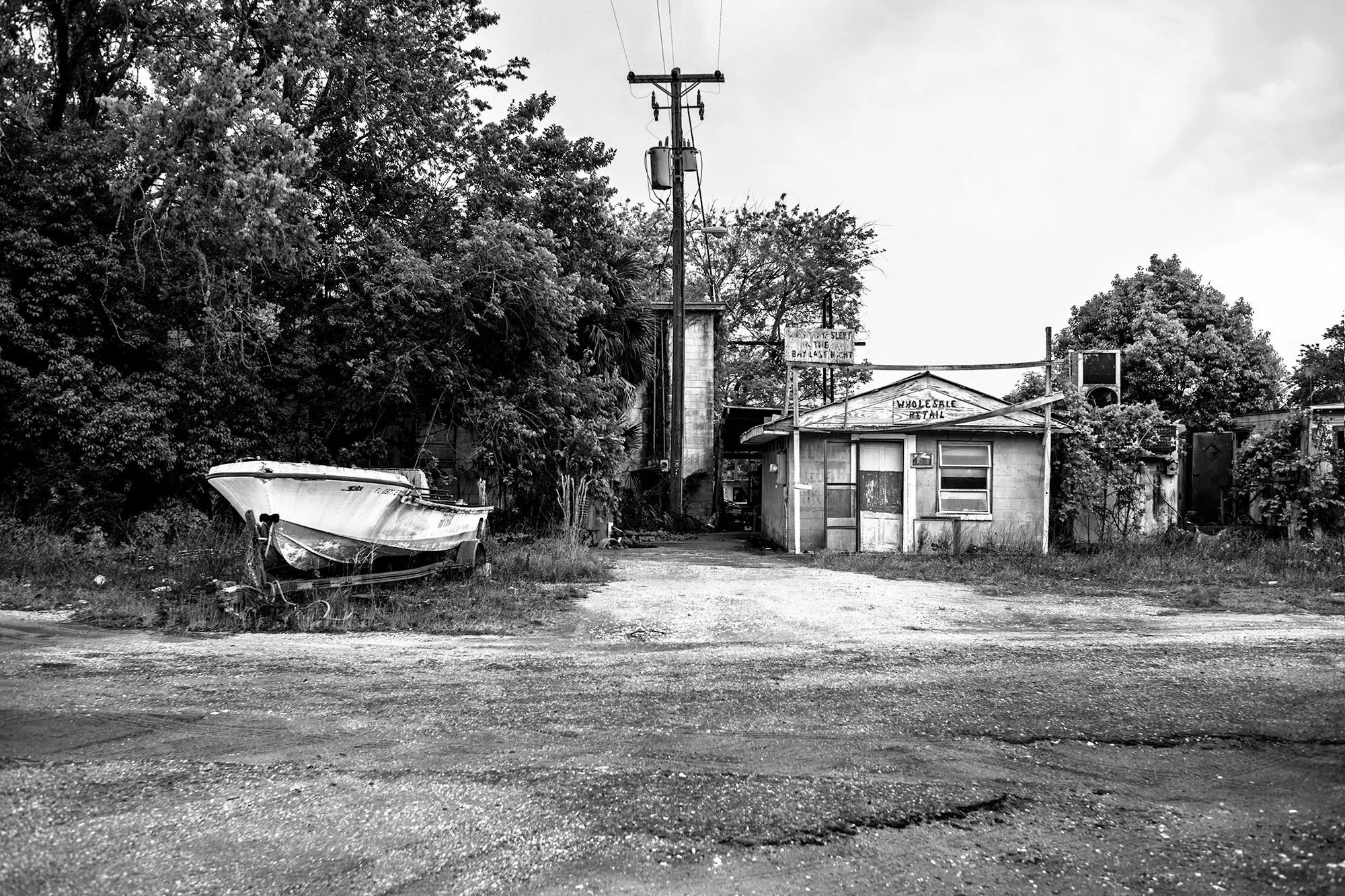 Abandoned Bait Shop and Boat, South Louisiana, USA