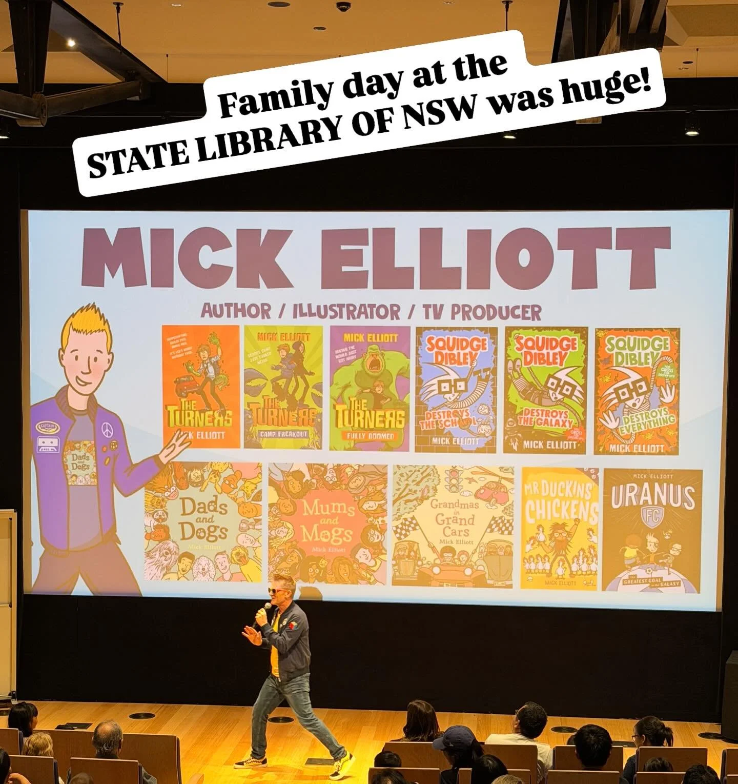 Huge thanks to the @statelibrarynsw for the opportunity to present at the 2026 FAMILY DAY. It was huge! This was the first time I&rsquo;ve presented my new graphic novel URANUS FC to the world, and the kids LOVED IT! ⚽️📚☺️ Thanks to everyone who cam
