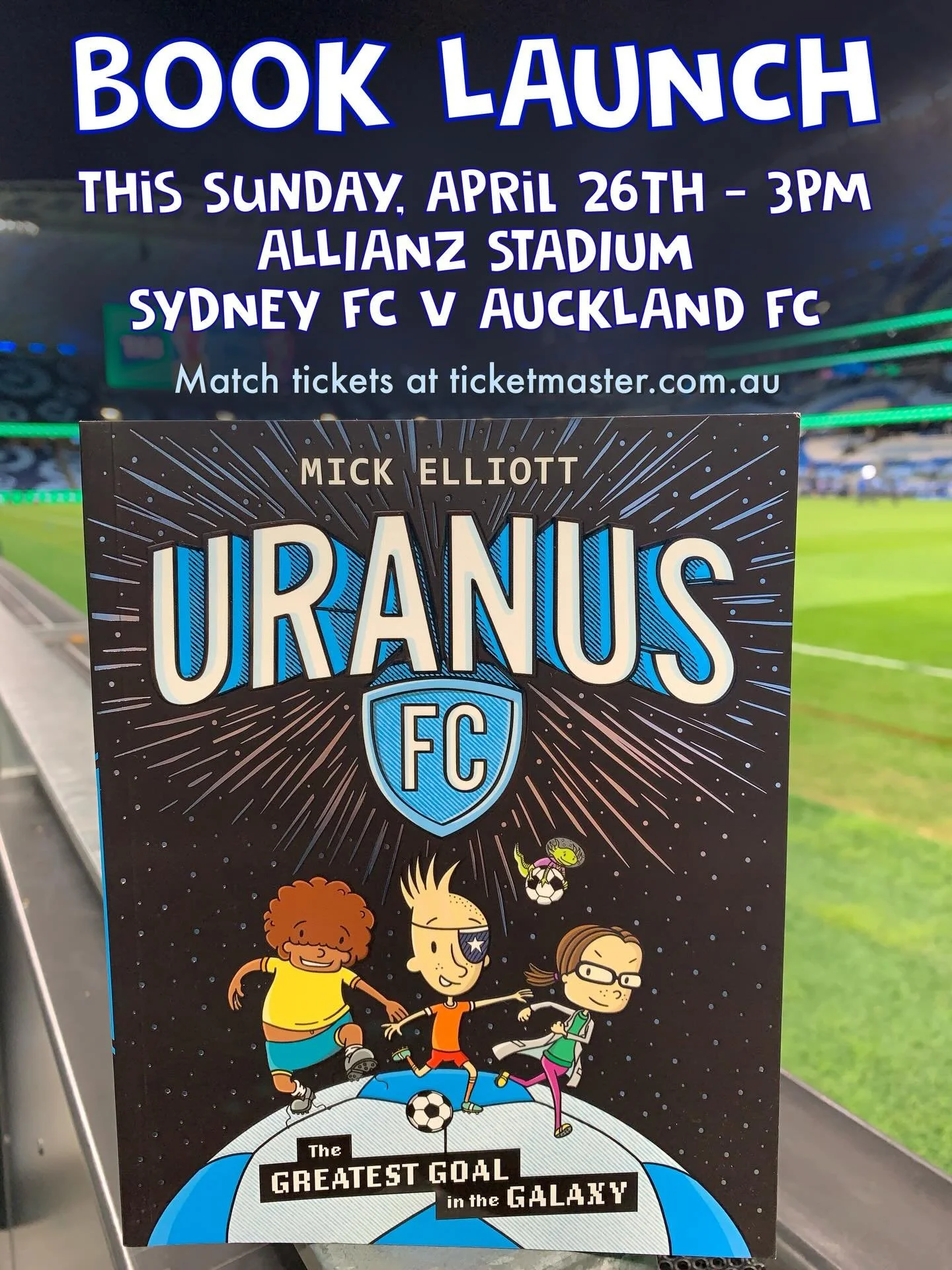 THIS IS NOT A DRILL! ⚽️📚
I will be signing exclusive pre-release copies of my brand new graphic novel, URANUS FC - THE GREATEST GOAL IN THE GALAXY during the final @aleagues round match between SYDNEY FC and AUCKLAND FC this Sunday, April 26th at 3p