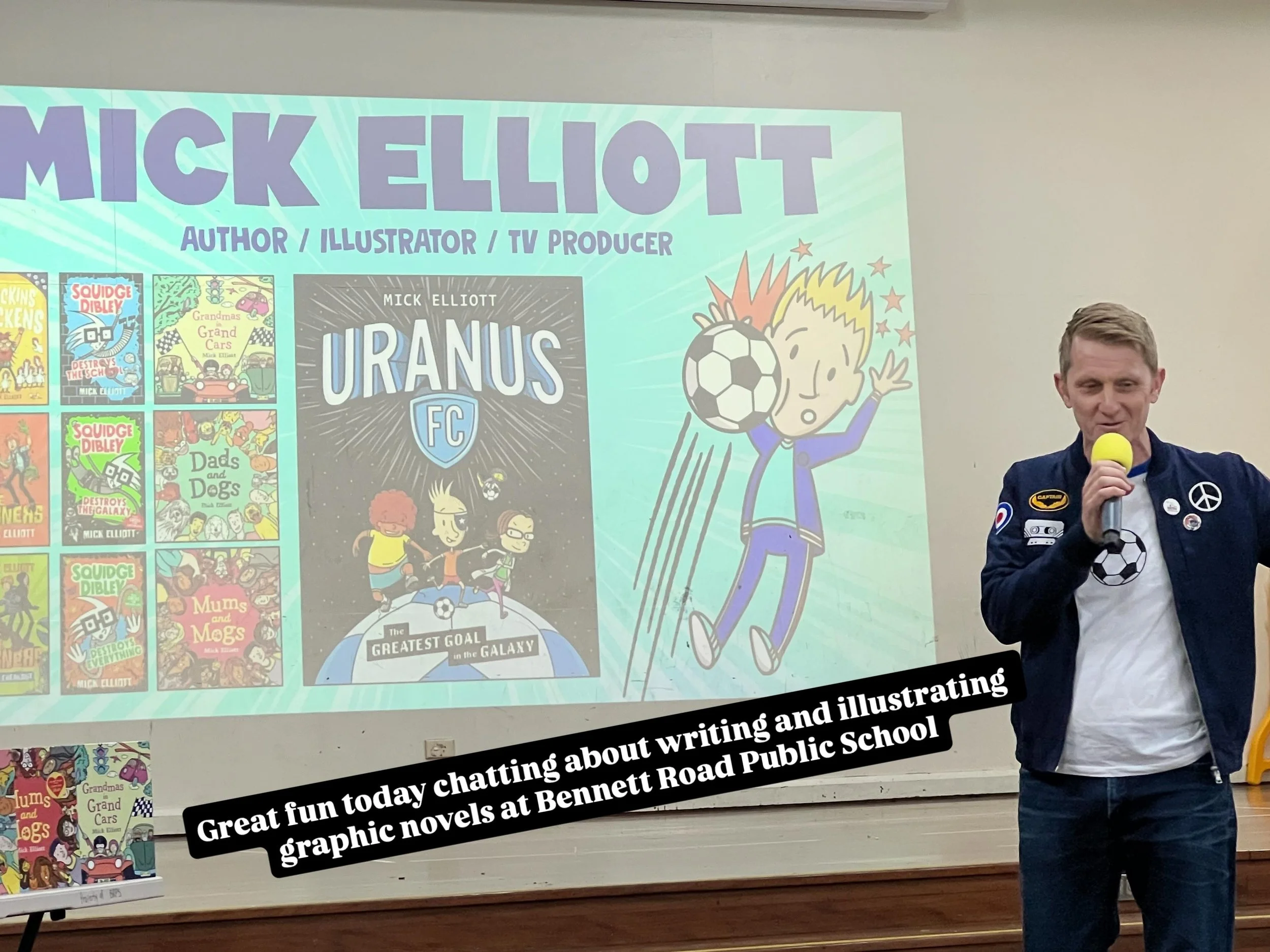 Thanks @westwordsws for the opportunity to present two author talks today at Bennett Street Public School! 
📚⚽️☺️
Great also to cross paths with the wonderful @debra_tidball 🤩📚
#authorsofinstagram #kidlit @scholastic_au #graphicnovel @cbcansw