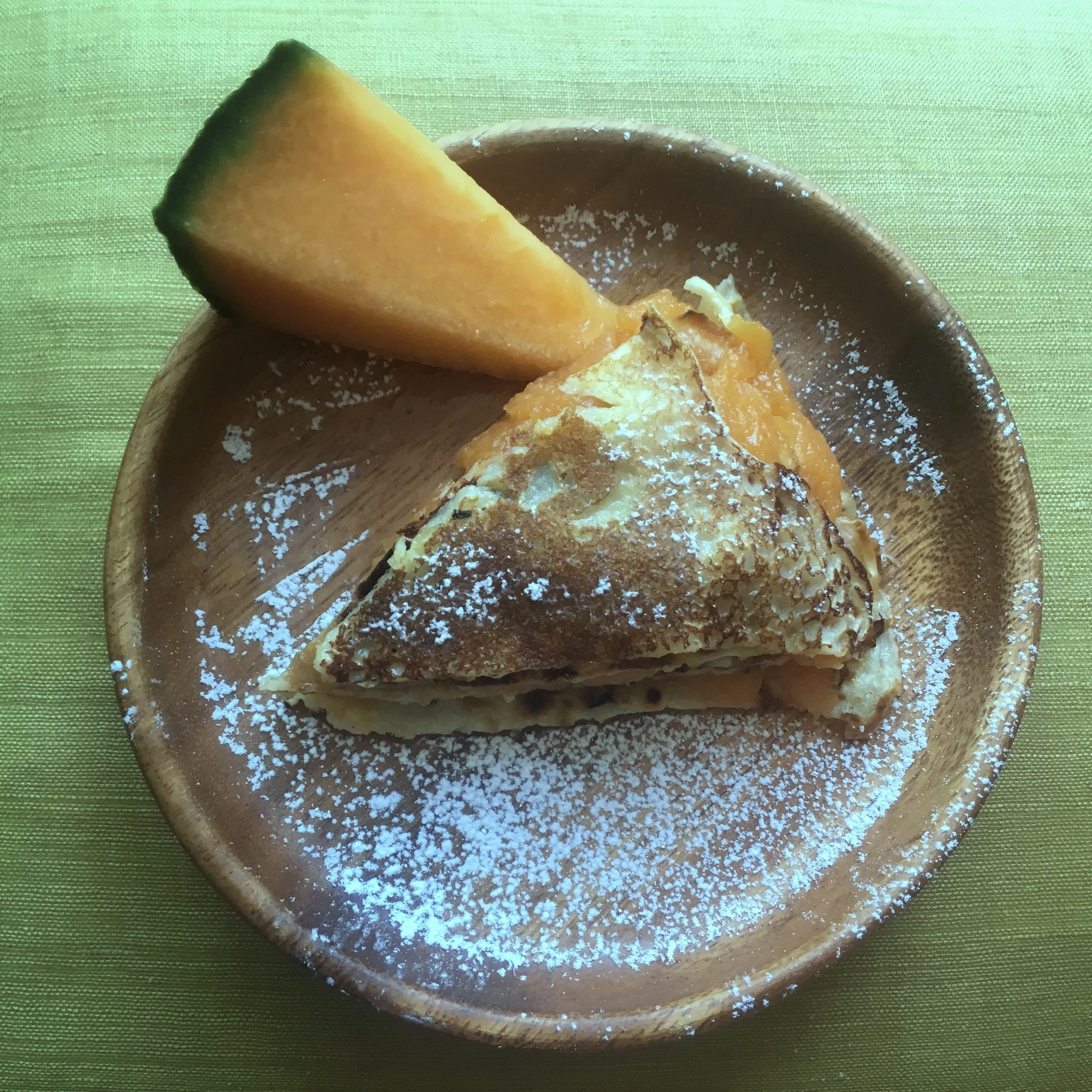Cantaloupe crepe cake