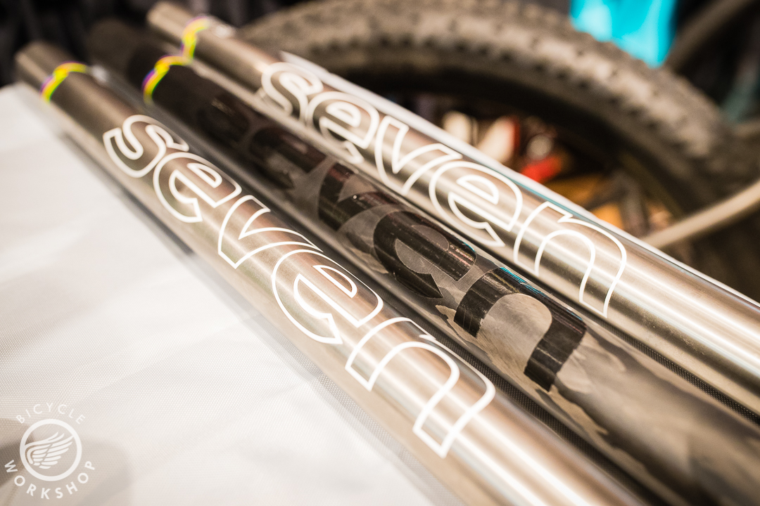 Seven’s different tube sets. Straight gauge, butted, ultra-butted (not shown), and Carbon