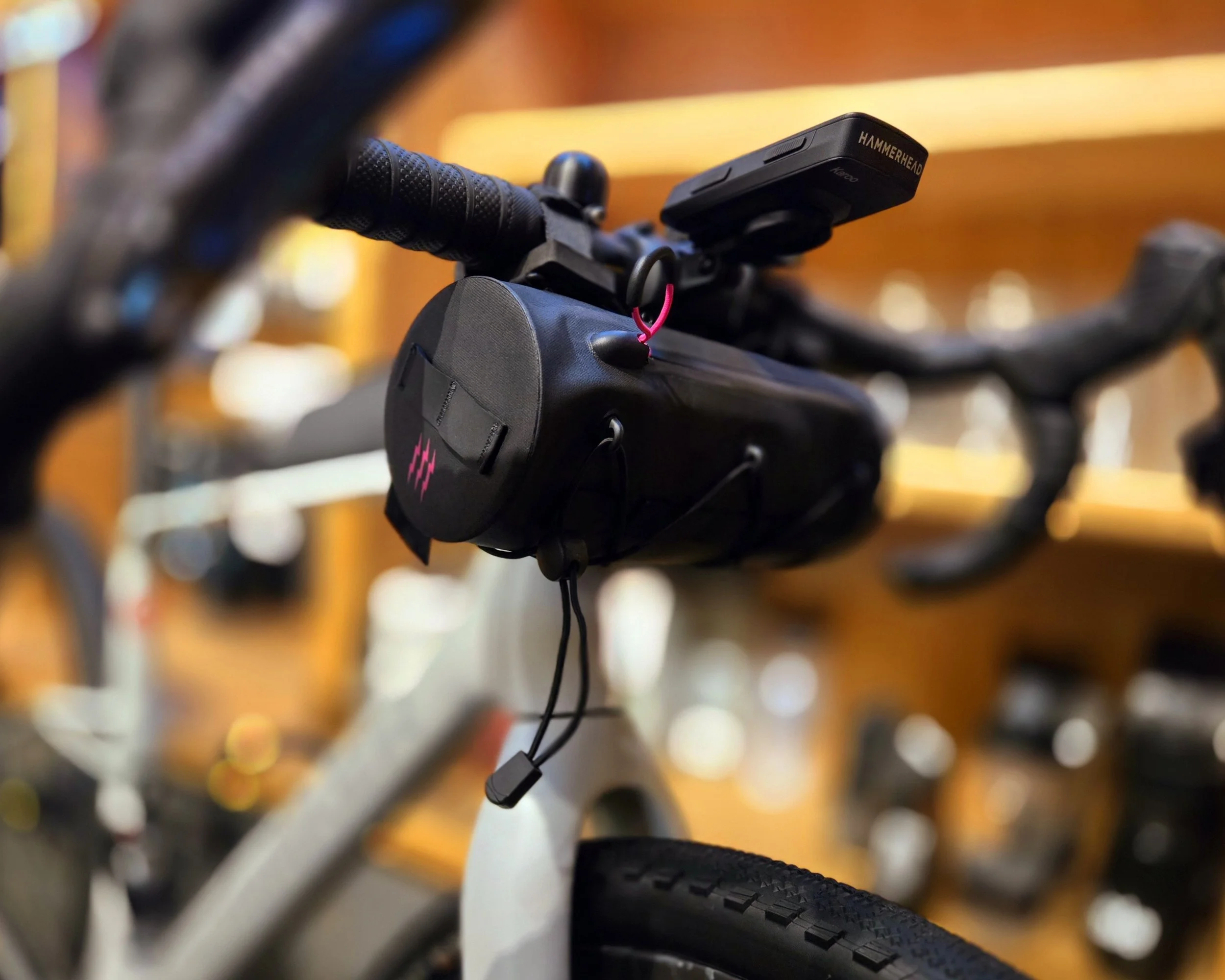  A handle bar bag is a great place to store items or tools that also need to be easily accessed during the ride.  