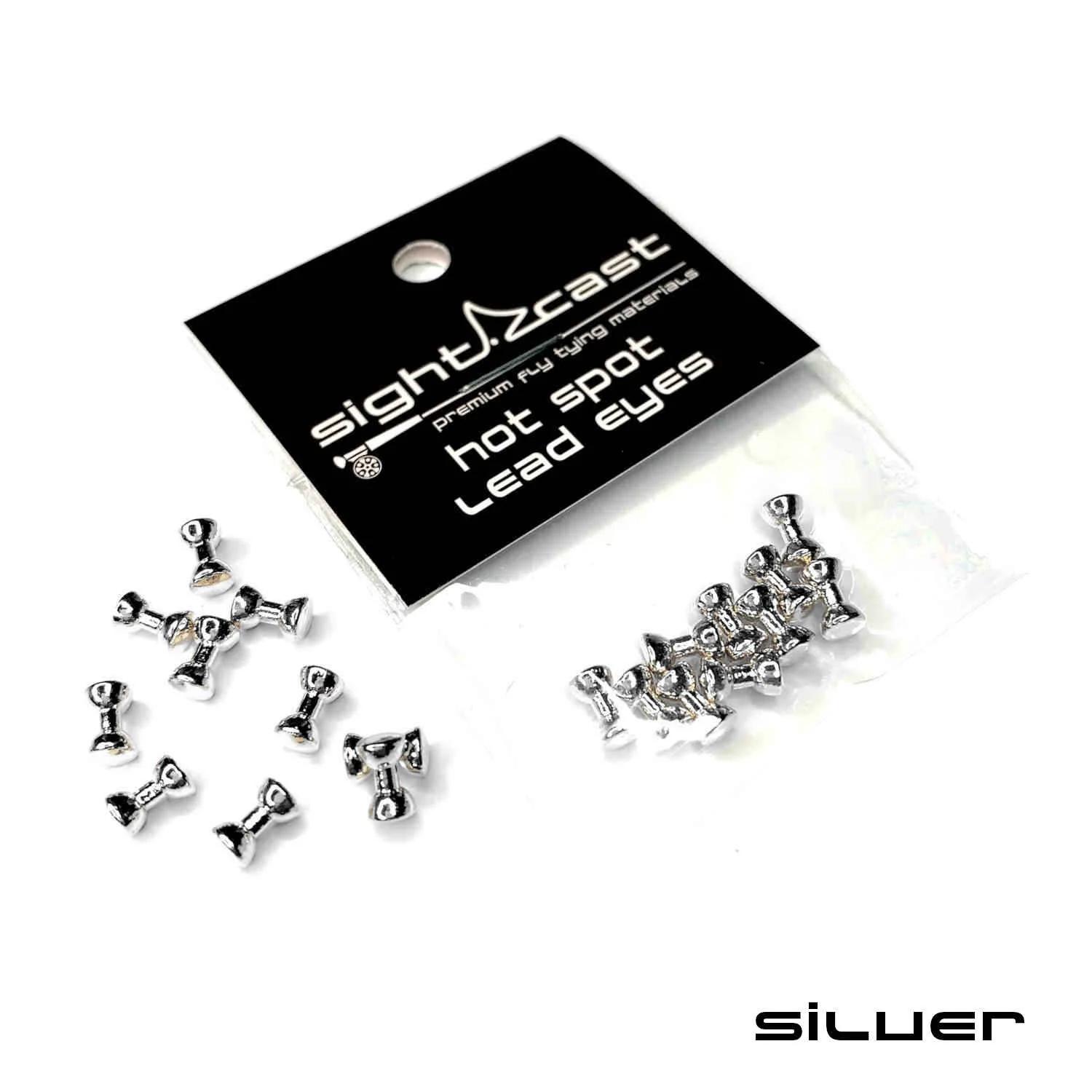 Silver Lead Eyes for Fly Tying