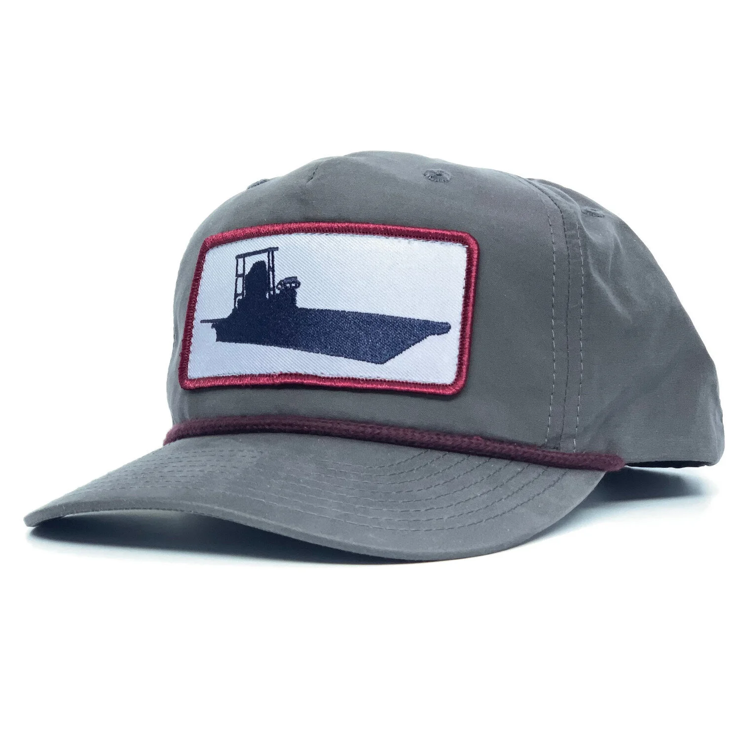 Skiff Life Hat Charcoal Maroon
