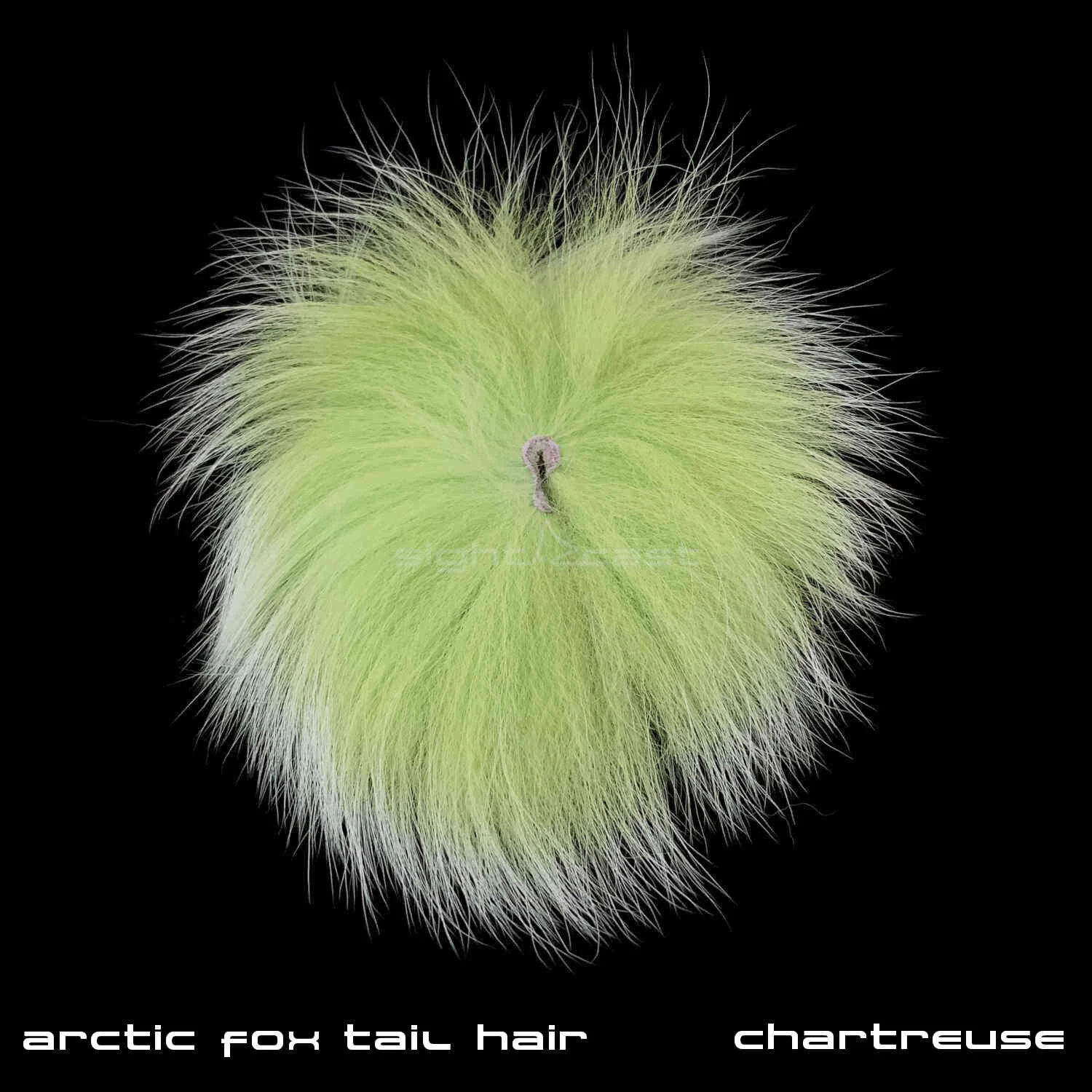 Arctic Fox Tail Hair - Fly Tying Materials - Chartreuse.JPG