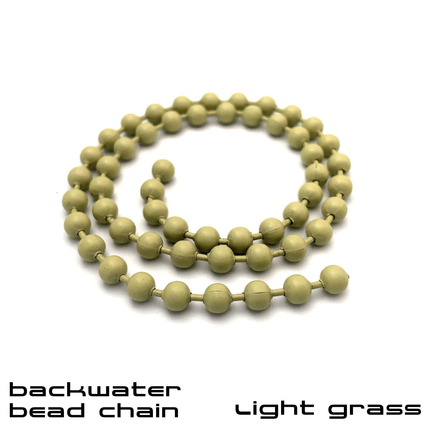 Backwater Bead Chain - Fly Tying Materials - Light Grass.JPG