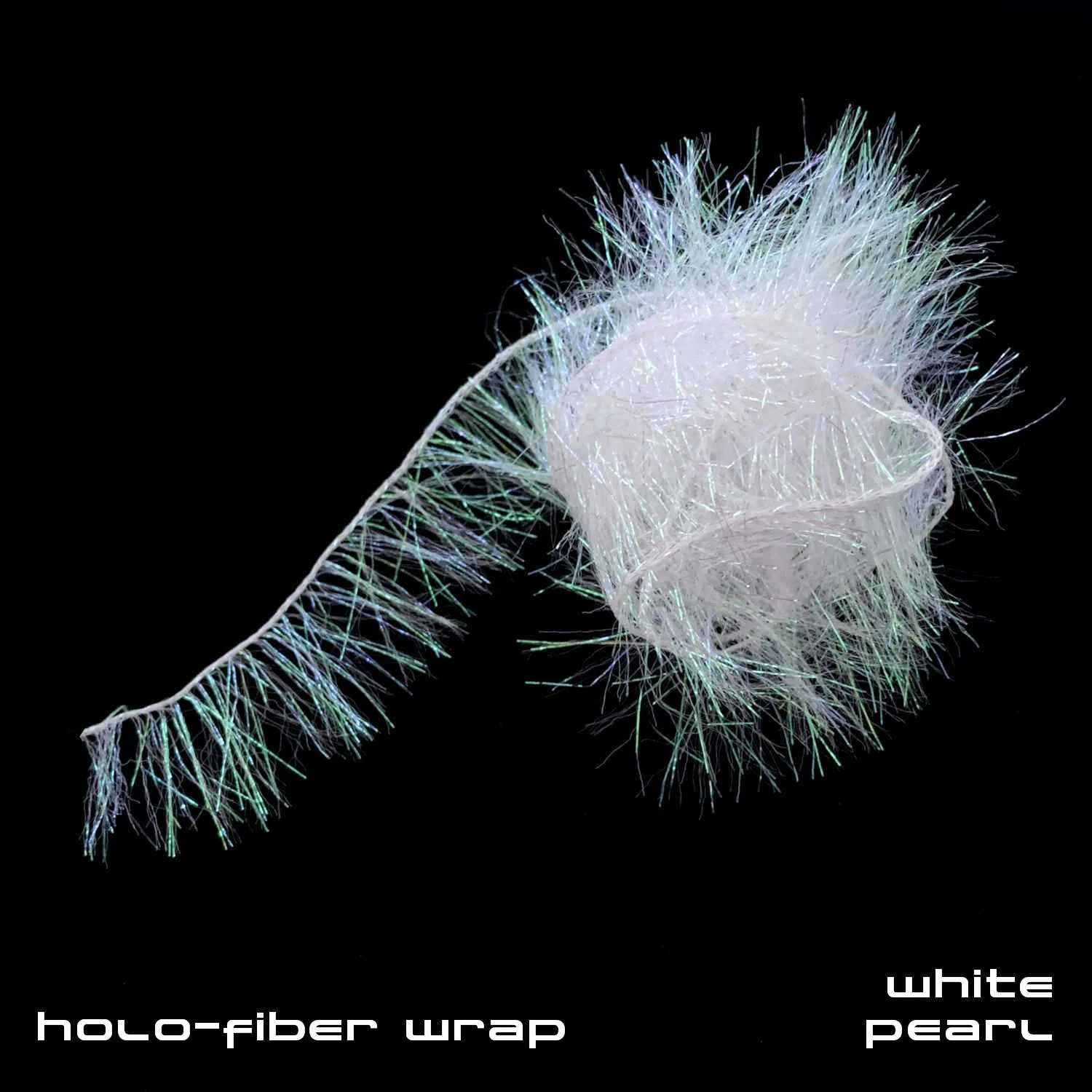 Holo-Fiber Wrap - Fly Tying Chenille - White Pearl