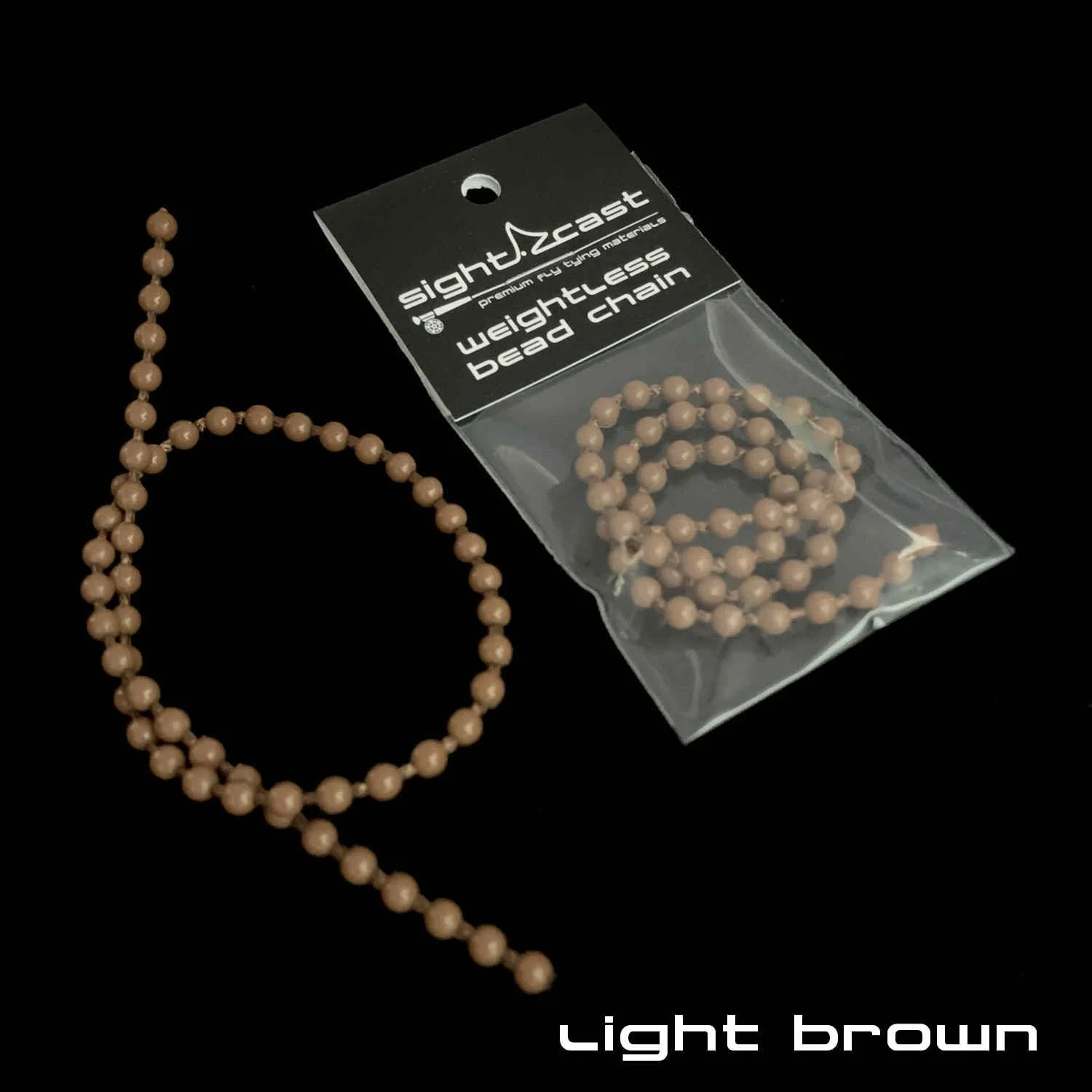 Weightless Bead Chain Eyes - Fly Tying Material - Light Brown