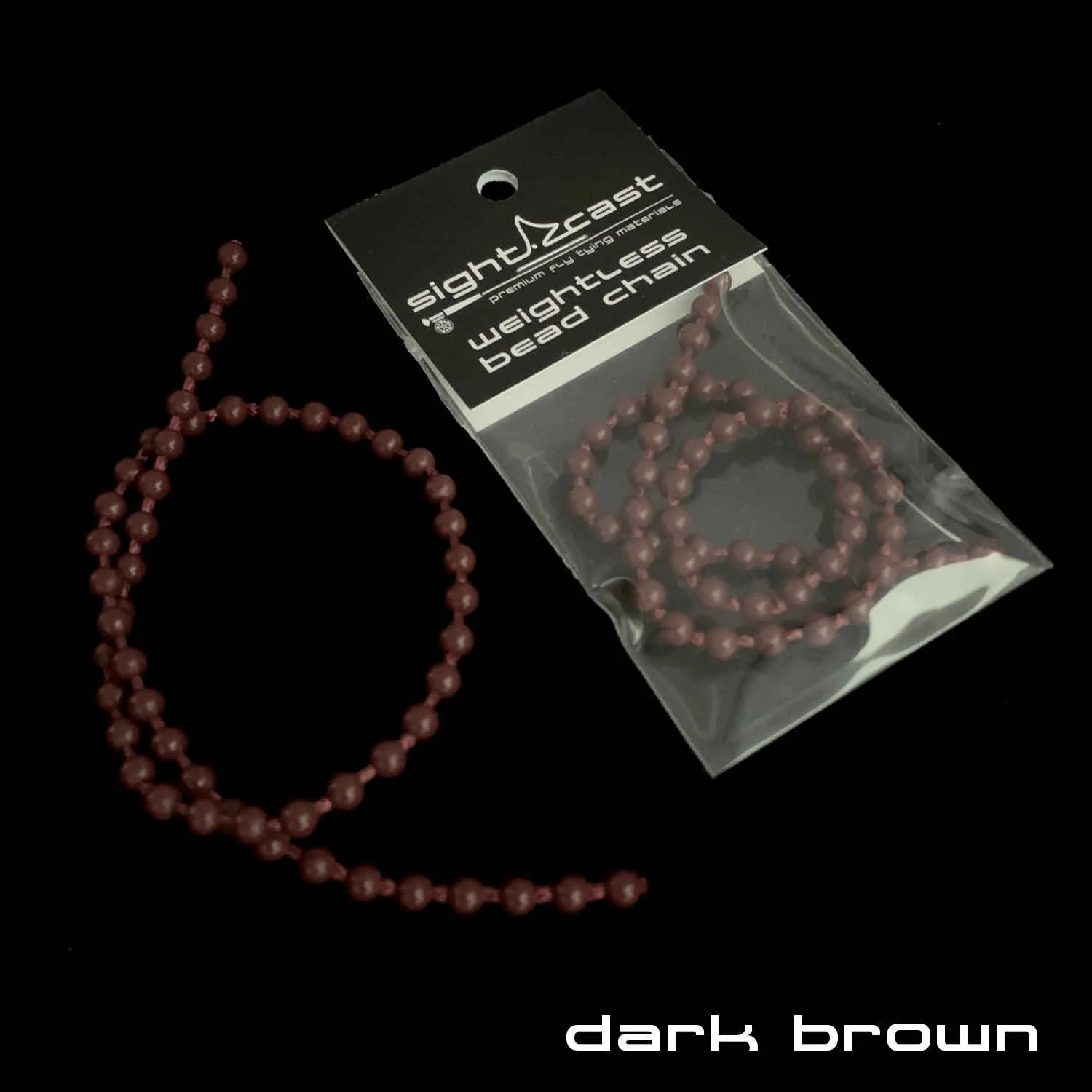 Weightless Bead Chain Eyes - Fly Tying Material - Dark Brown