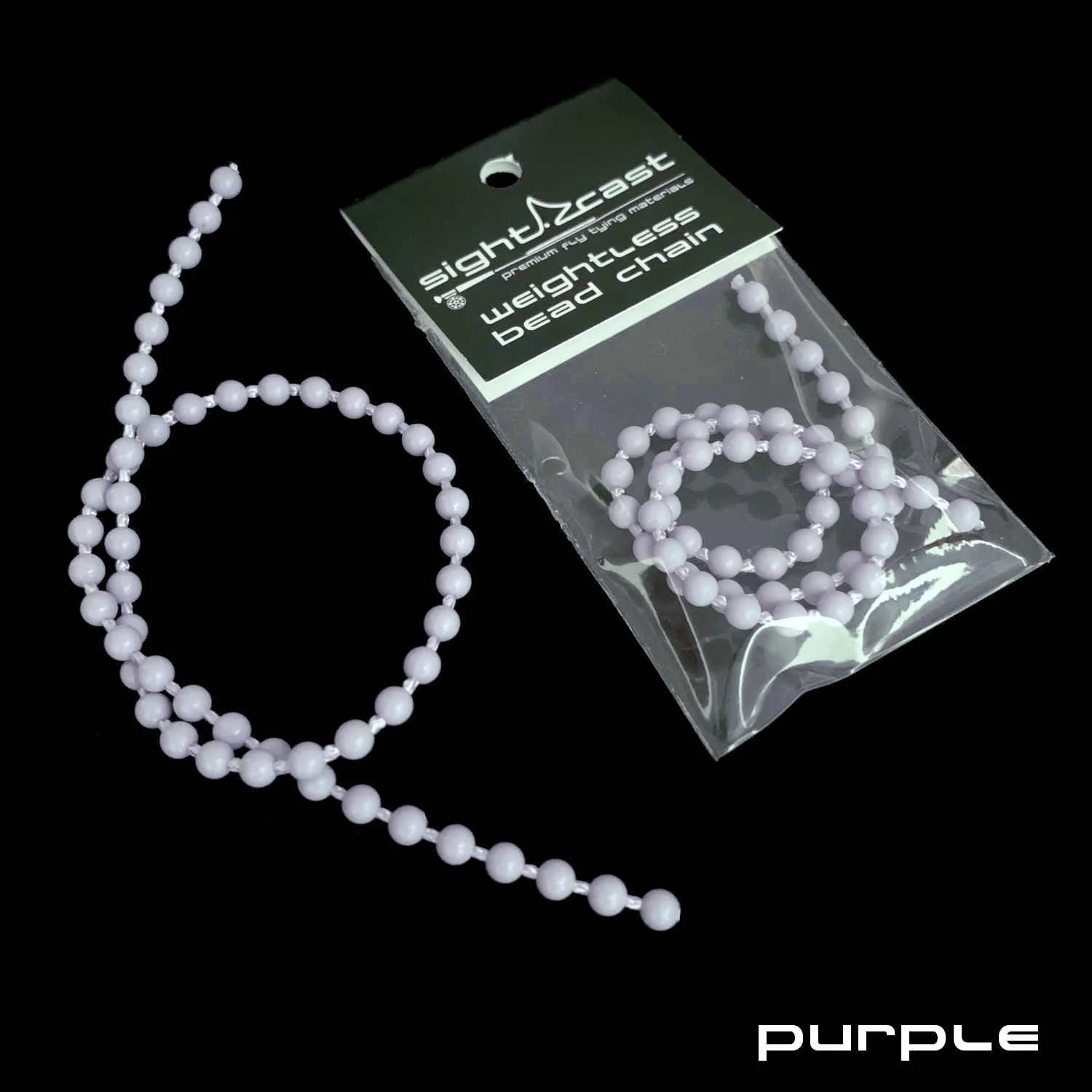 Weightless Bead Chain Eyes - Fly Tying Material - Purple