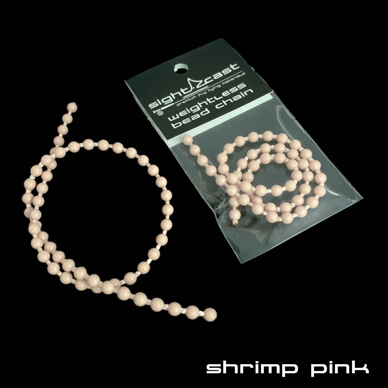 Weightless Bead Chain Eyes - Fly Tying Material - Shrimp Pink