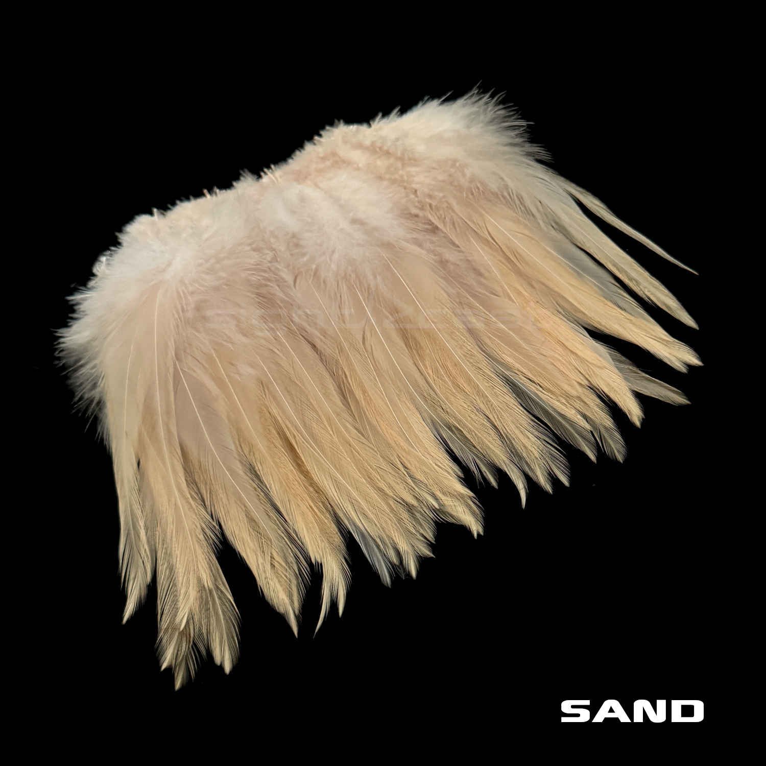 Premium Strung Saddle Hacke - Fly Tying Materials - Sand.JPG