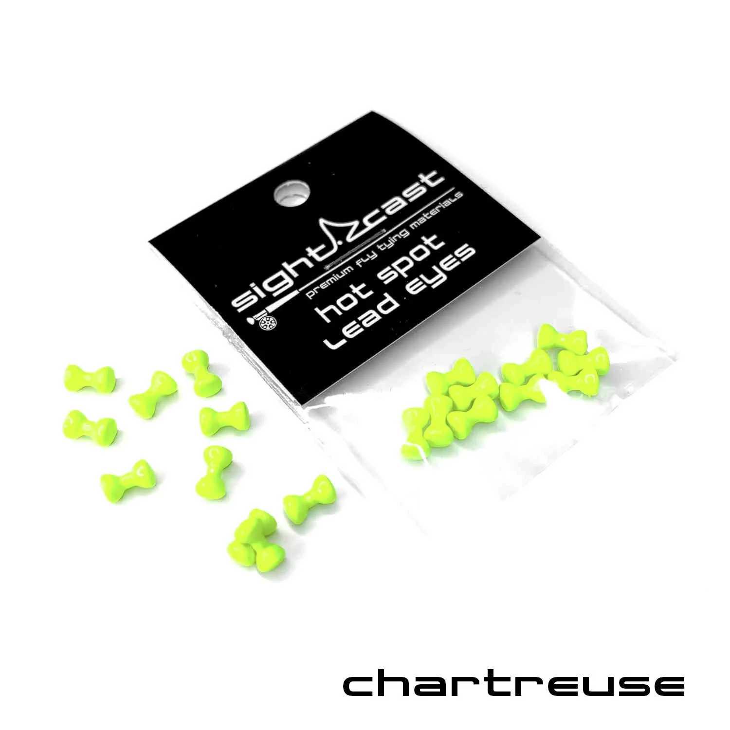 Hot Spot Lead Eyes - Fly Tying Materials - Chartreuse2.JPG