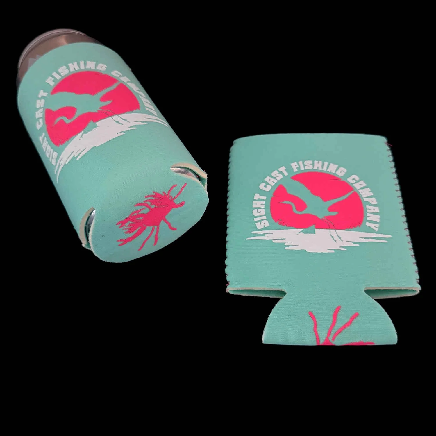 Fly Fishing Koozie - Marsh Life - Seafoam Pink.JPG