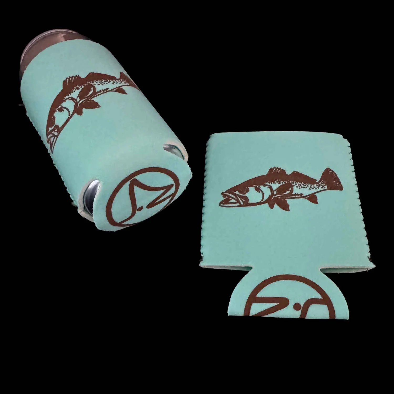 Fly Fishing Koozie - Trophy Trout - Seafoam Brown.JPG