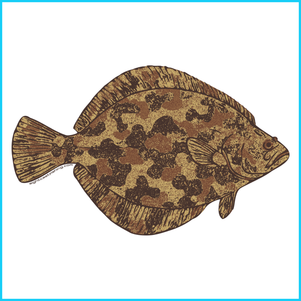 Flounder Camo Fly Fishing Sticker.png