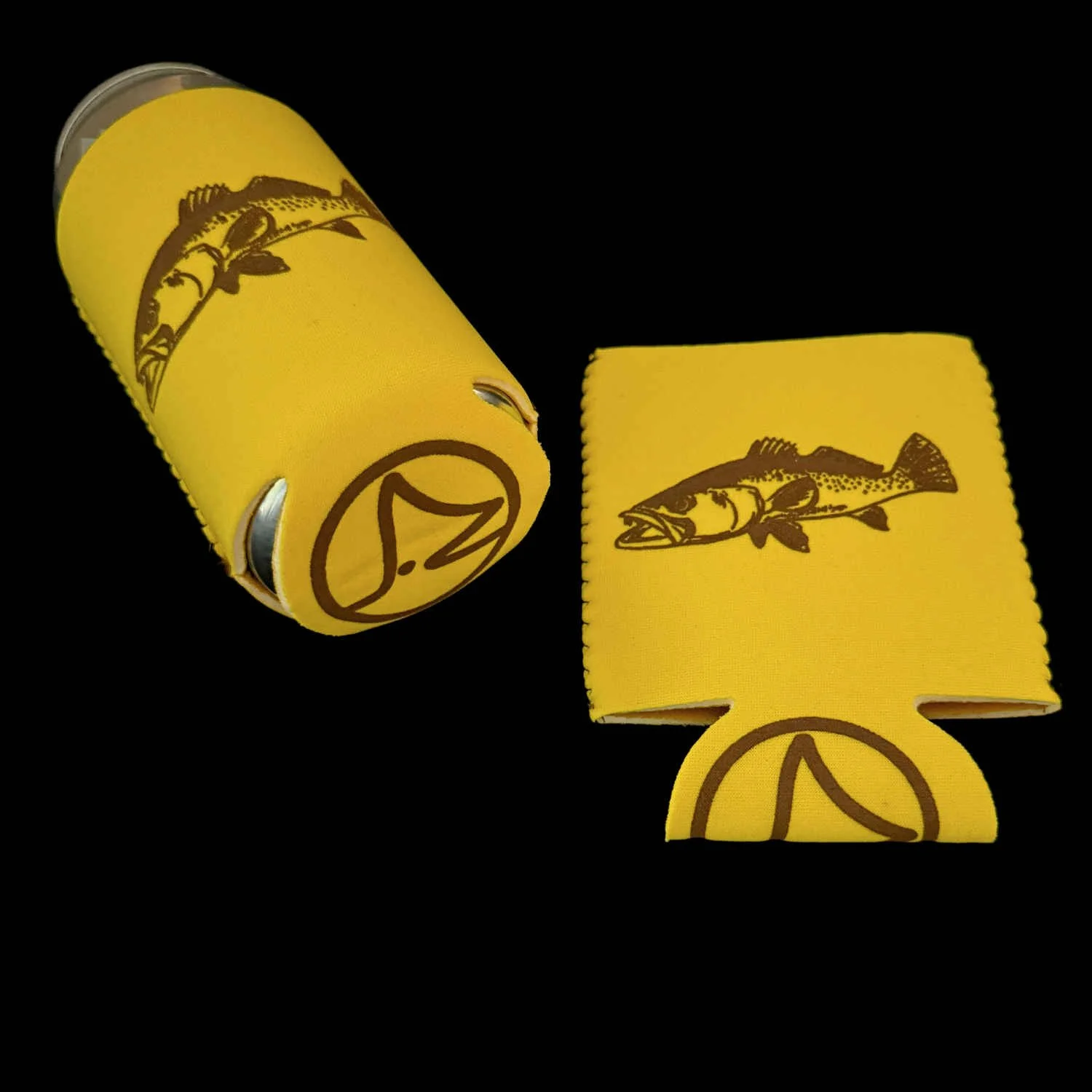 Fly Fishing Koozie - Trophy Trout - Yellow Brown.JPG