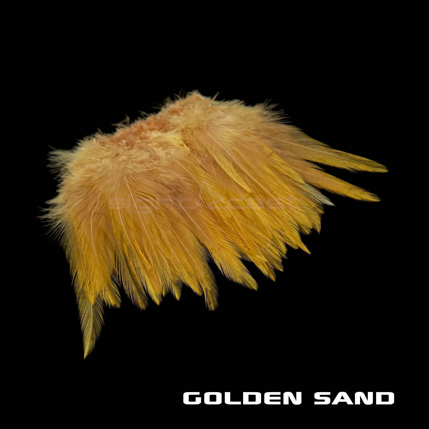 Premium Strung Saddle Hacke - Fly Tying Materials - Golden Sand.JPG
