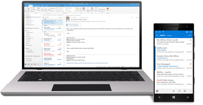 Outlook email and calendar