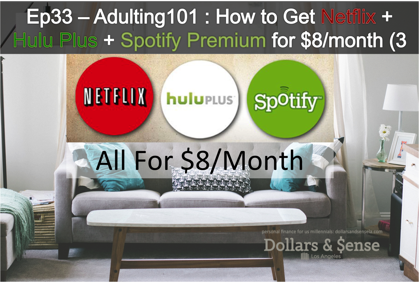 Ep.33 - Adulting101 - How to Get Netflix HD/Hulu Plus/Spotify Premium for Less Than $10/month? (3 Minute Read)