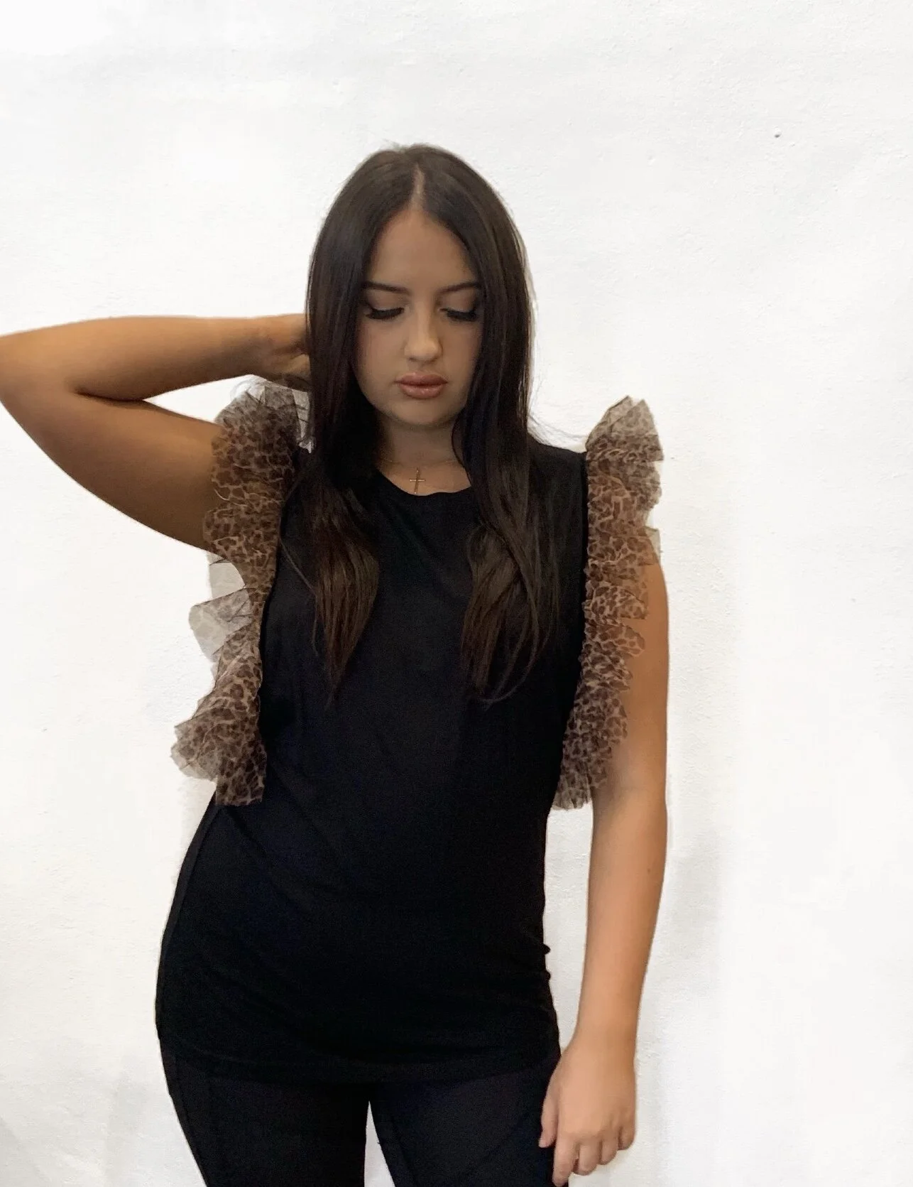 Leopard Tulle Muscle Tee