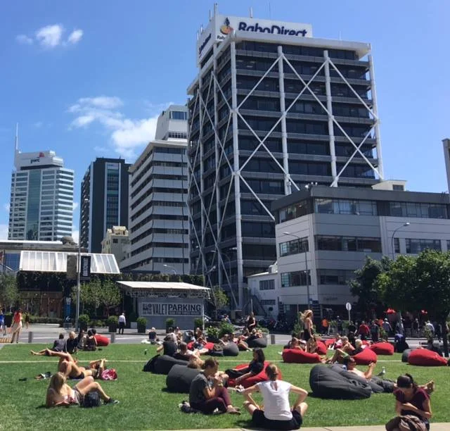 TODAY: Britomart is a place of restaurants, high-end retail, a public square, quality office buildings and of course the train station