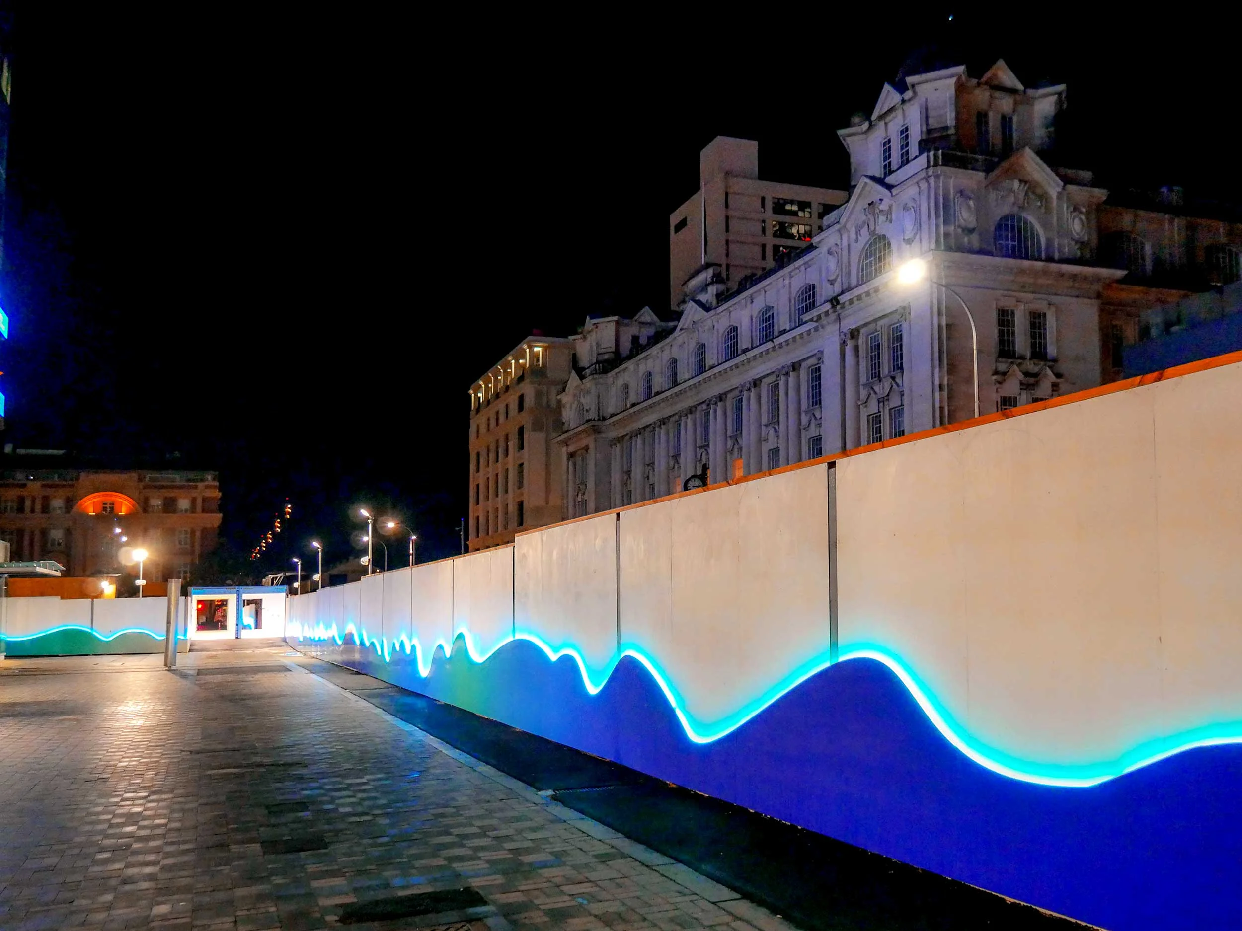 Hoardings in Lower Queen Street