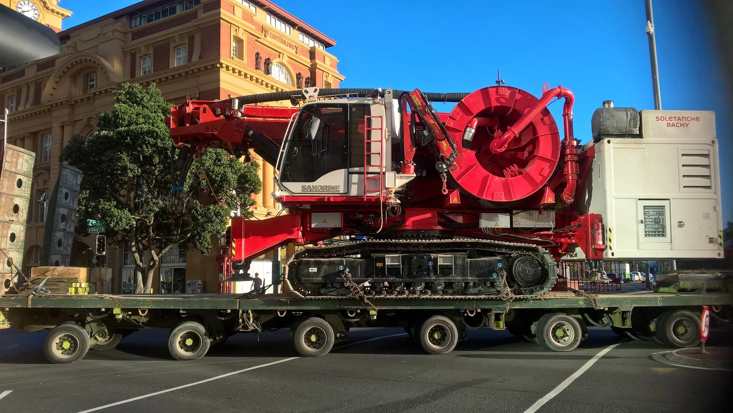 Sandrine heading to the Auckland ports for her trip back to France after finishing work around the Chief Post Office. February 2018