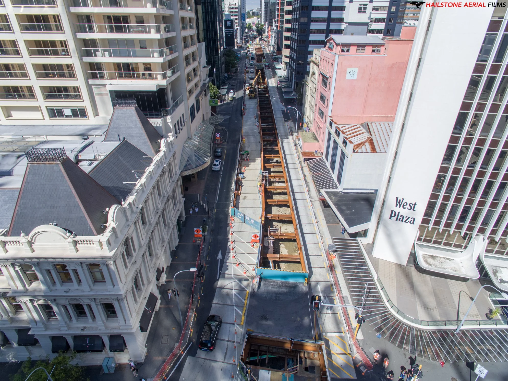 Drone photo of the CRL Albert Street construction