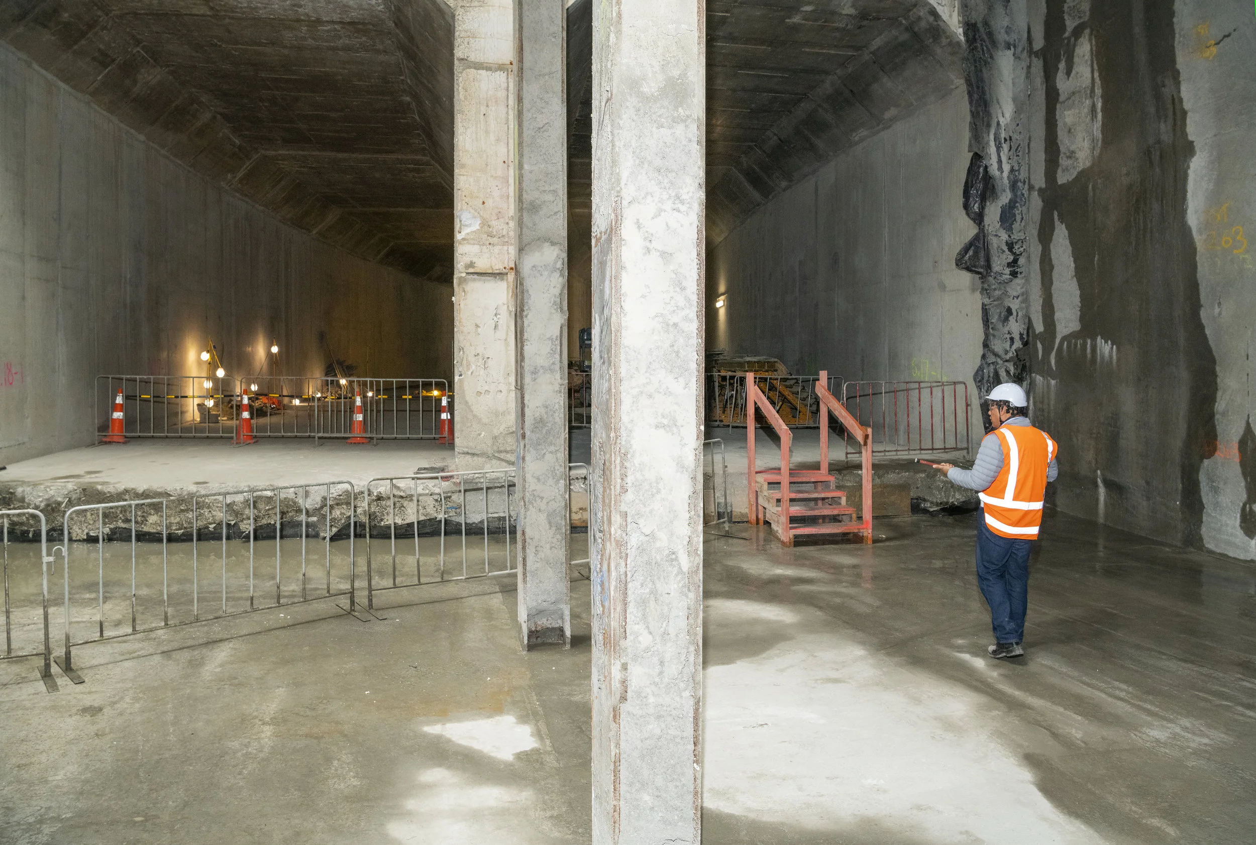 The major #crl #cityraillink milestone breakthrough to the Commercial Bay development site from the Albert Street trench tunnels – in downtown Auckland. 5 December 2018.