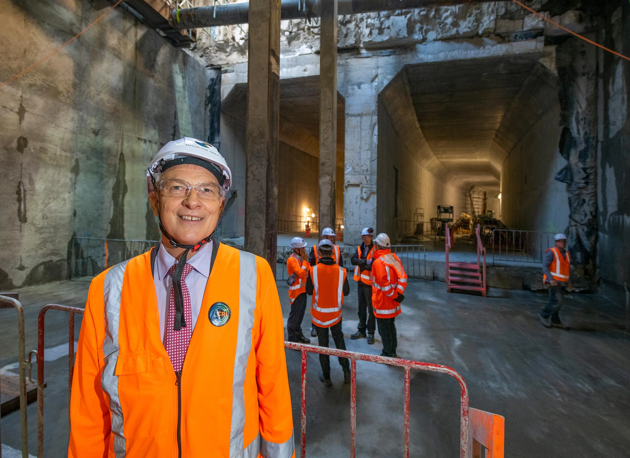 Auckland Mayor Phil Goff at the CRL milestone breakthrough to the Commercial Bay development site from the Albert Street trench tunnels – in downtown Auckland. 5 December 2018.