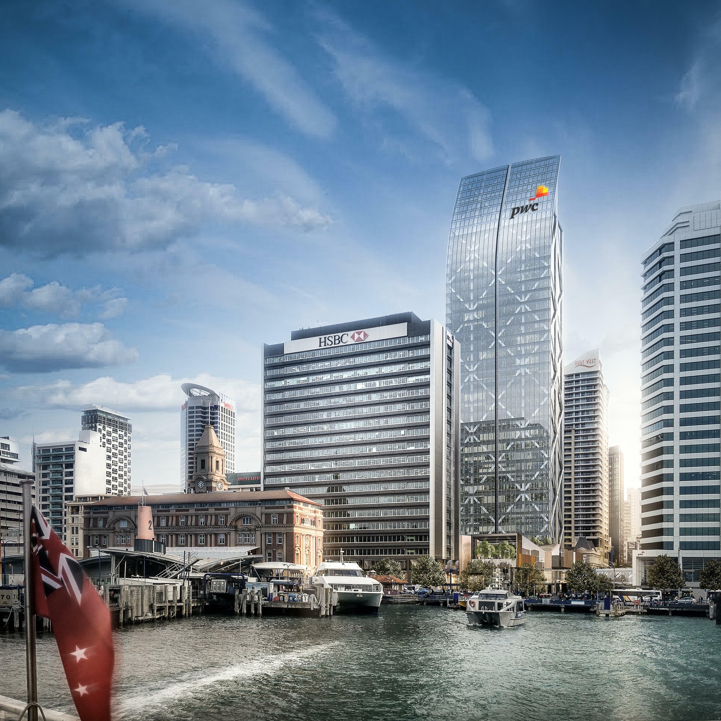  PRECINCT DEVELOPMENT: The Commercial Bay retail centre is expected to open around late 2018, with the office tower completed in mid-2019 (Image: Precinct) 