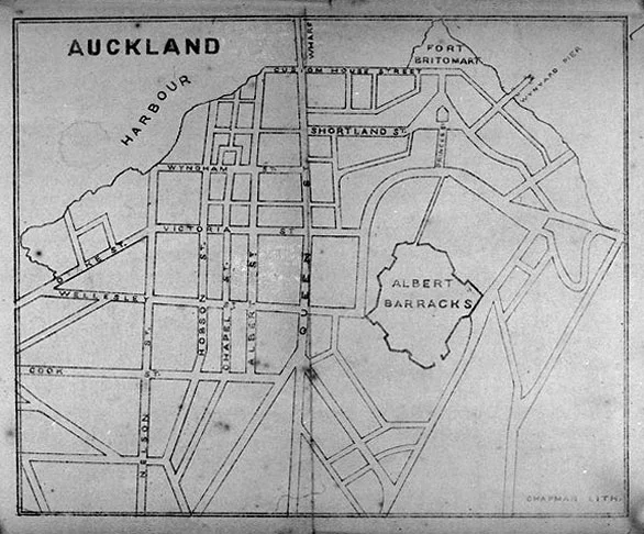 1861: Map of central Auckland (Image: Sir George Grey Special Collections, Auckland Libraries, 4-160)