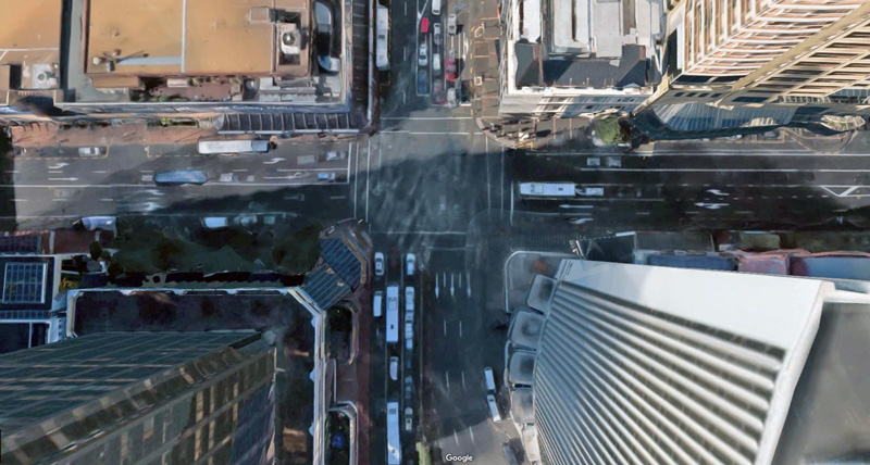 A map showing a patch of Customs Street…