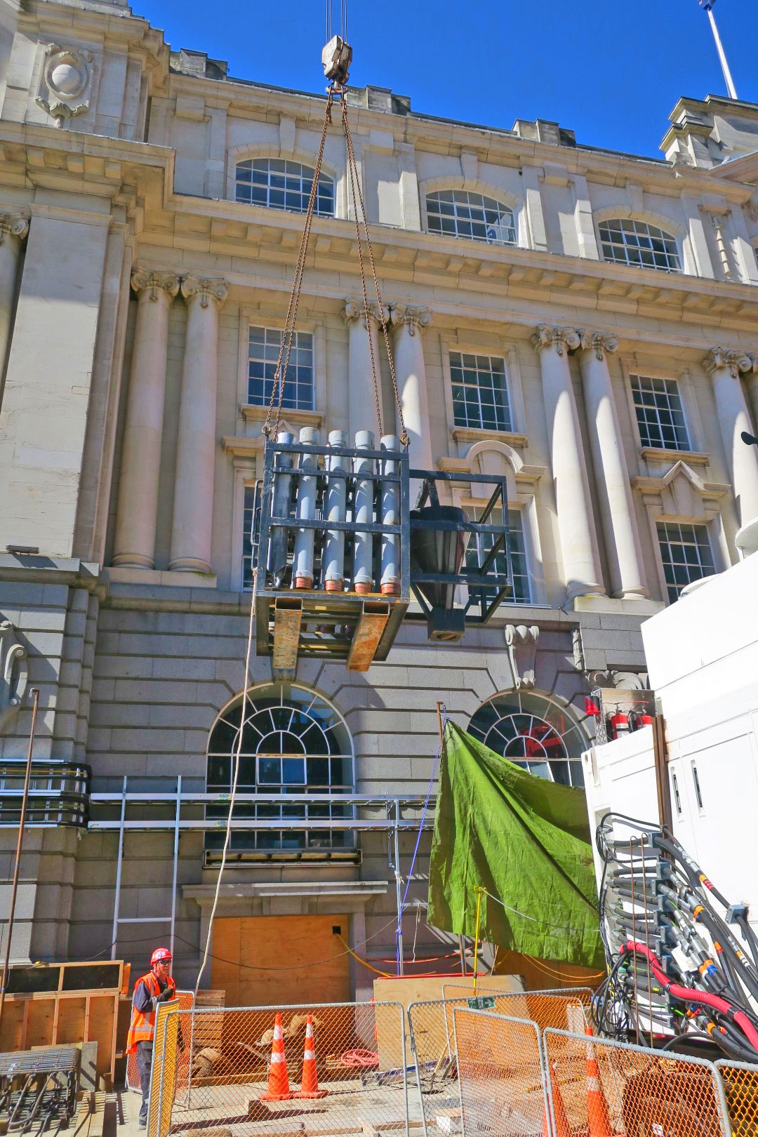  CRL construction outside the Chief Post Office in Lower Queen Street August 2017 