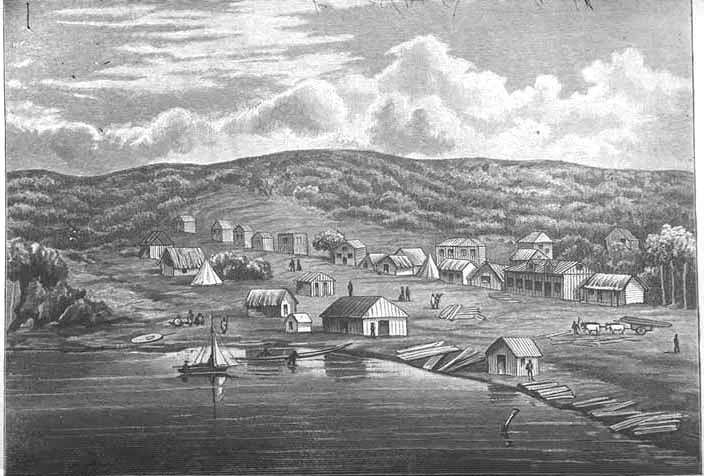 EARLY DAYS: Commercial Bay and Shortland Street in 1841 (Image: Sir George Grey Special Collections, Auckland Libraries, 4-9089)