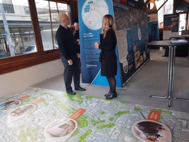 Karangahape station Info hub, Beresford square