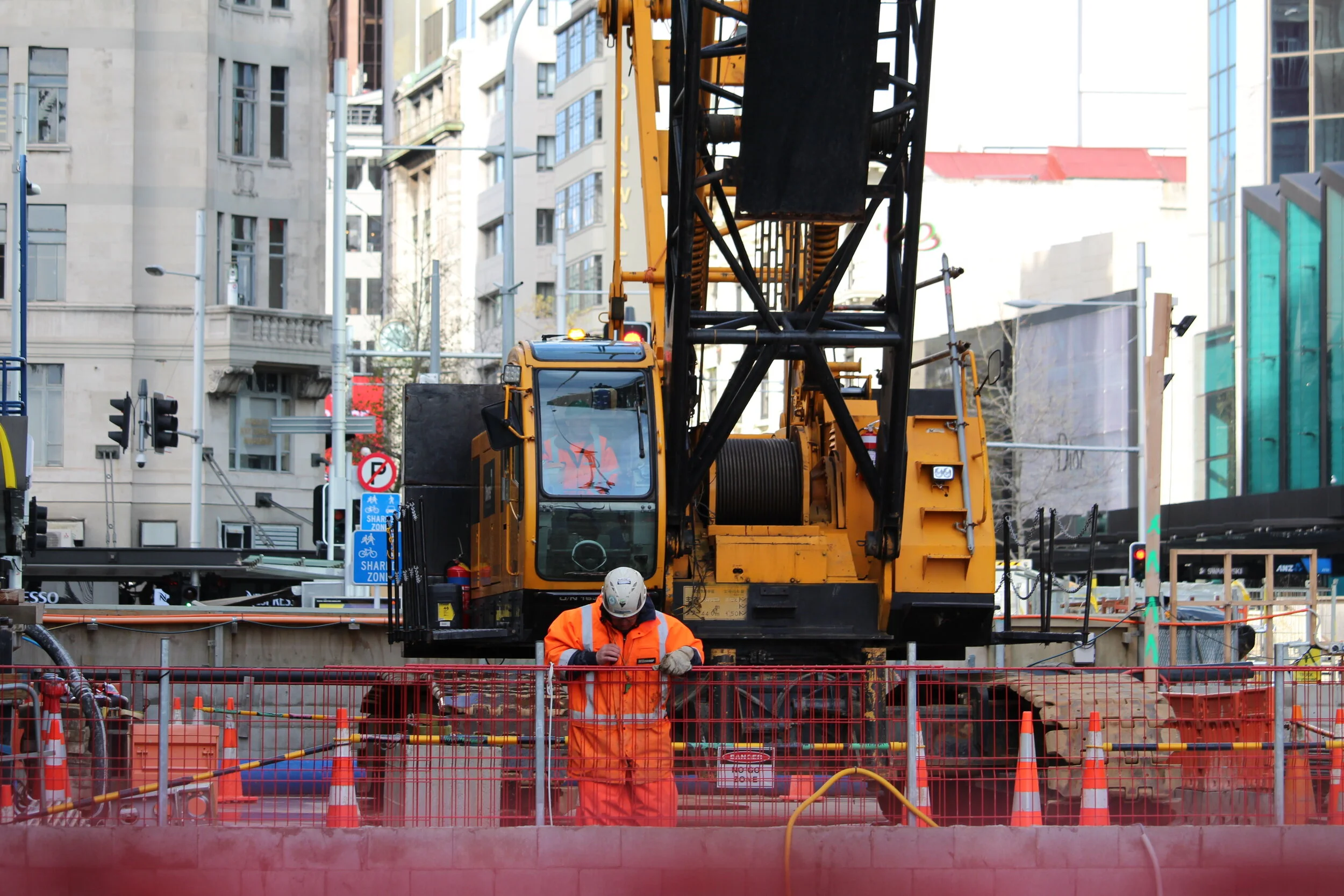  Looking down at CRL construction 