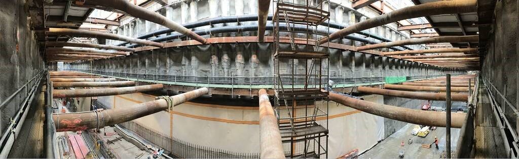 Steel struts in trench April 2018.jpg