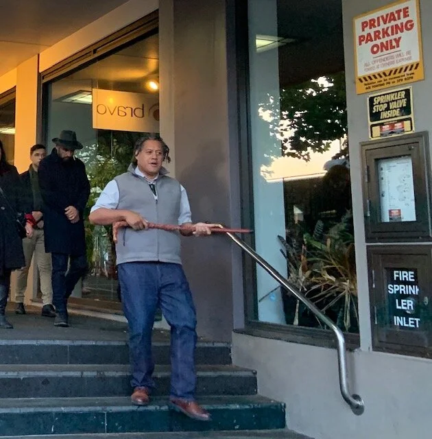  Iwi blessing at the start of the demolition work 