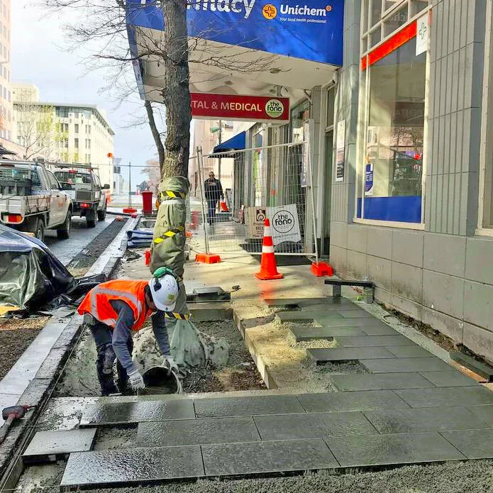 Pavers being laid on Albert Street November 2019