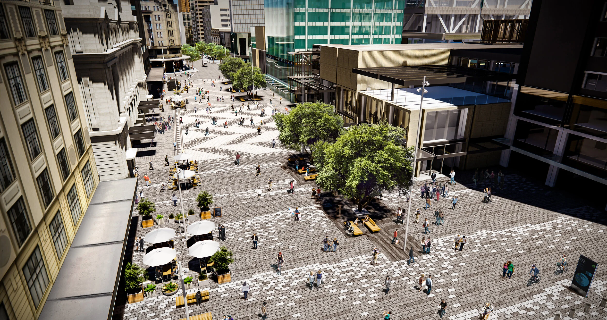 Lower Queen Street plaza construction underway