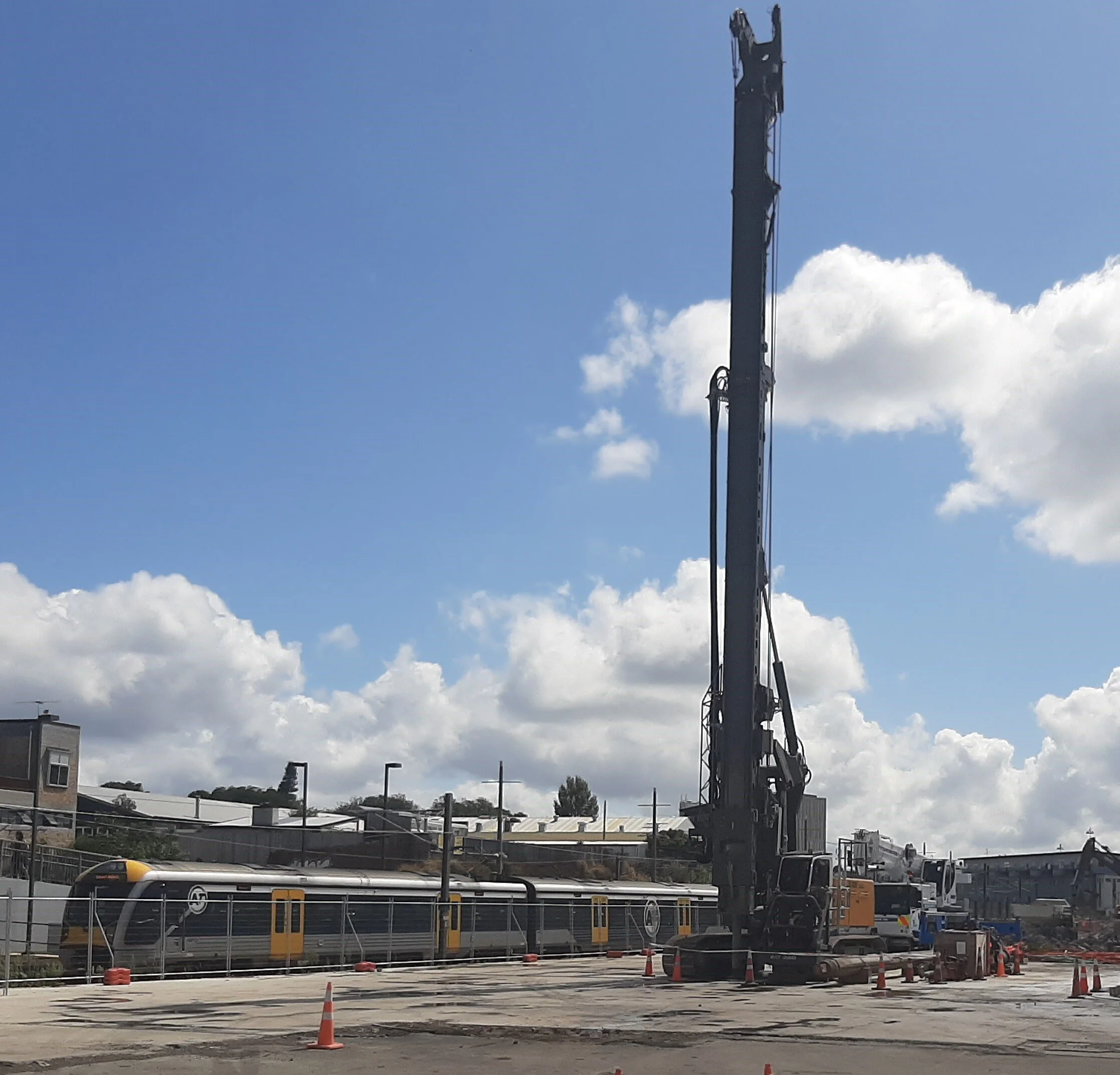  Piling rig around the Mt Eden station Feb 2020 