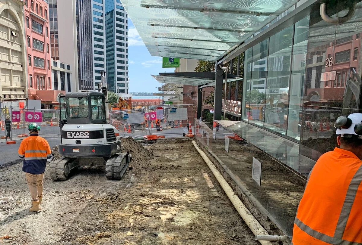   Footpath removal outside Stamford Residences  
