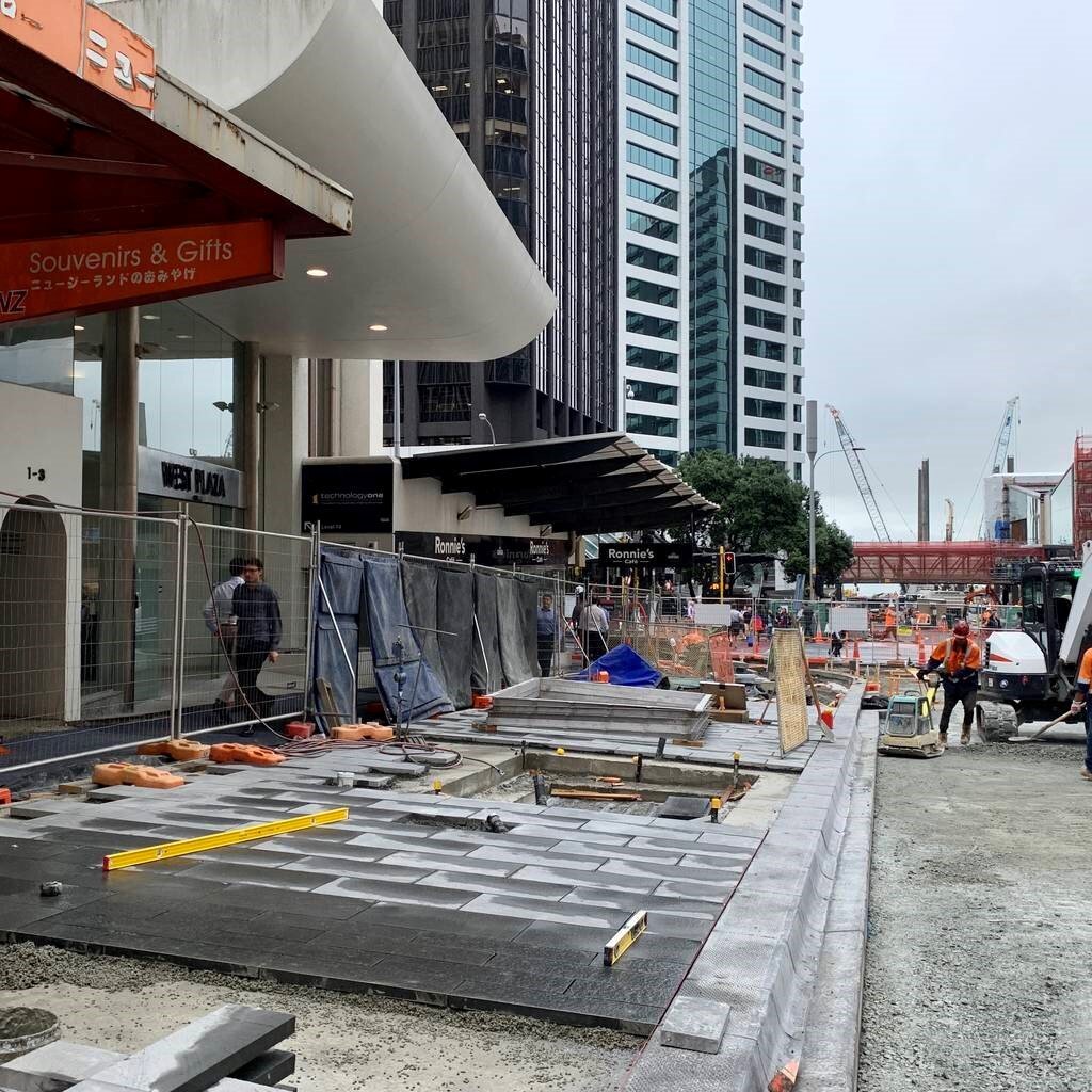 Paving work in Lower Albert St