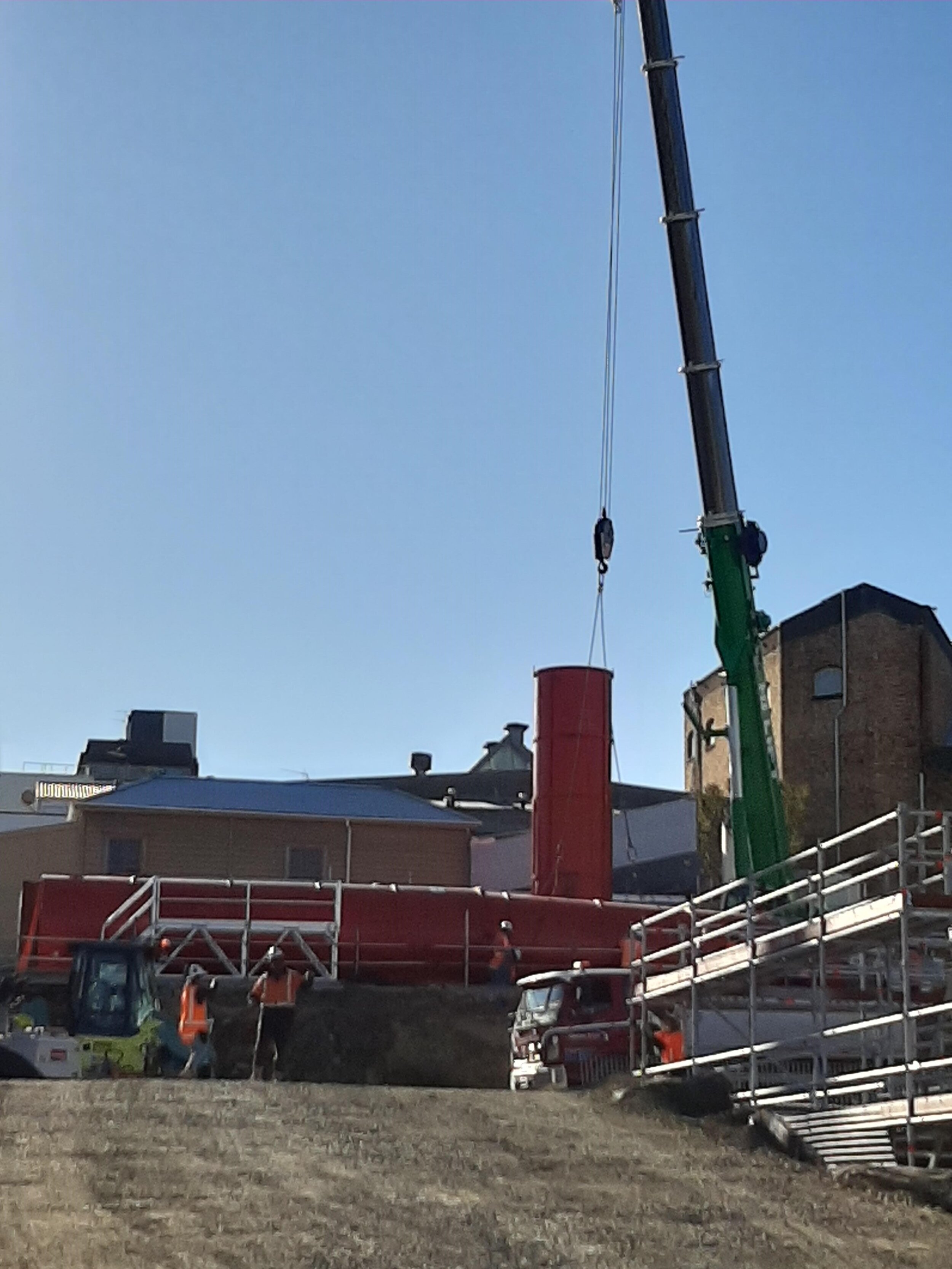Bentonite plant at the Mercury Lane construction site May 2020