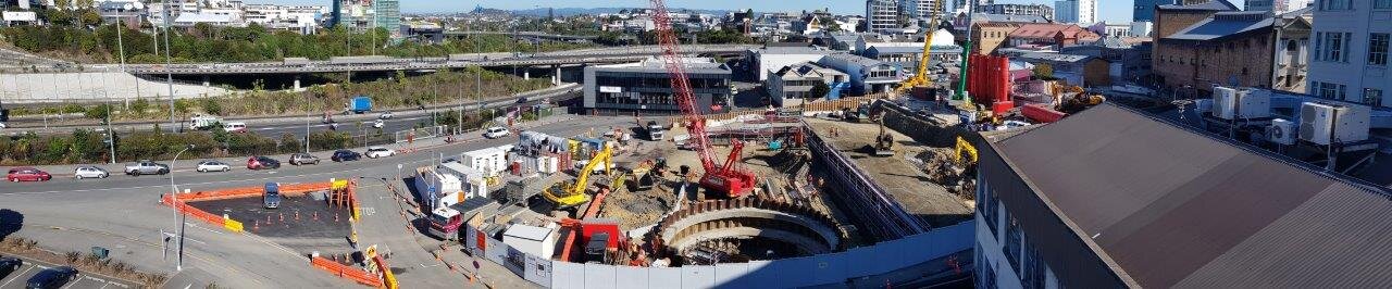 Panoramic shot of Mercury Lane construction area