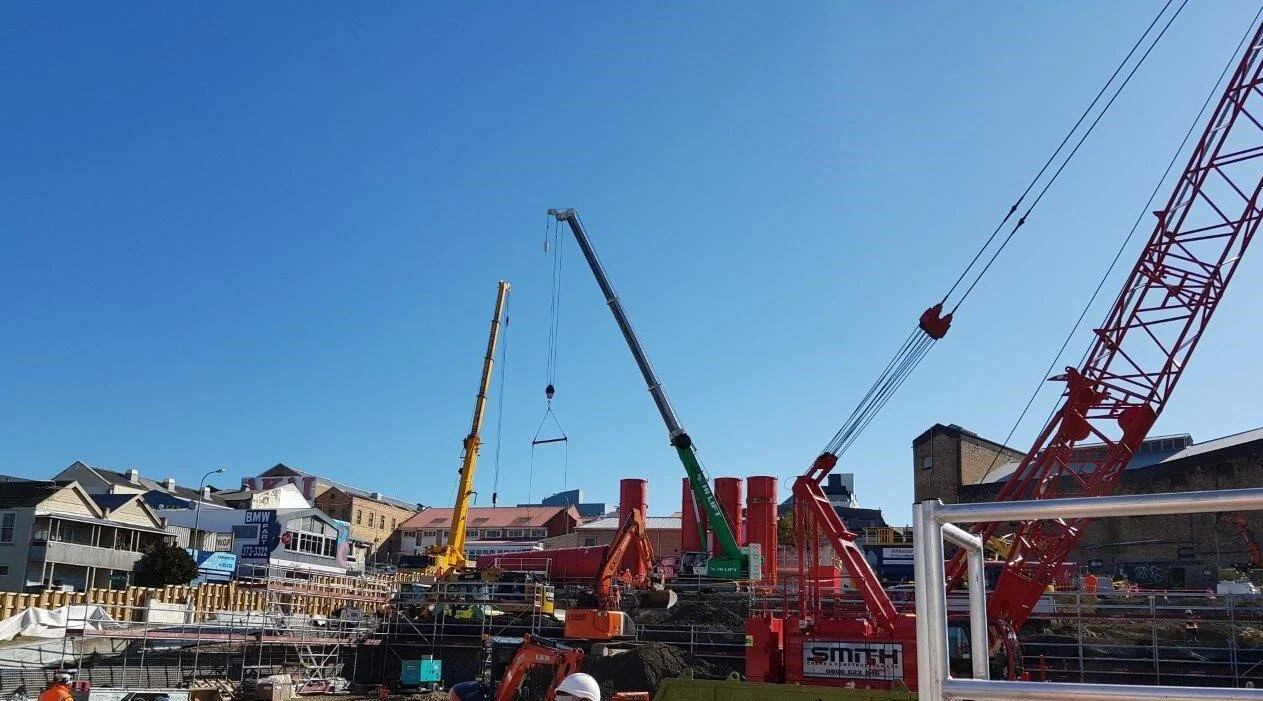 Bentonite plant being assembled at Karangahape Station