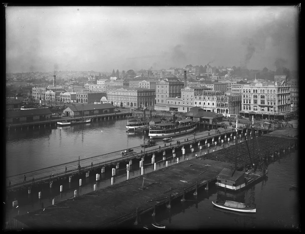 The old Auckland seawall runs beneath what is now Customs Street